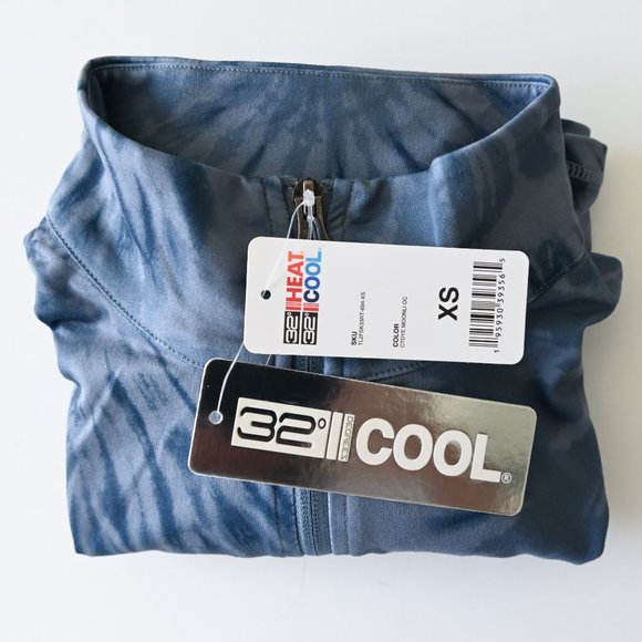32 DEGREES Blue Tie Dye Lightweight Athletic Quarter Zip Jacket - Size XS - NWT - Picture 8 of 9